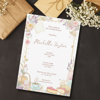 Invitation Whimsical Cottagecore Summer Floral Bridal Shower