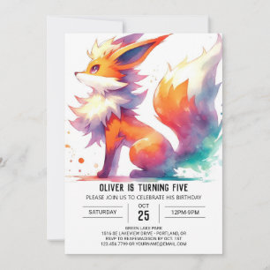 Invitation Whimsical Custom Fox Anniversaire