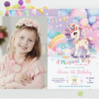 Whimsical Cute Rainbow Unicorn Magique Anniversair