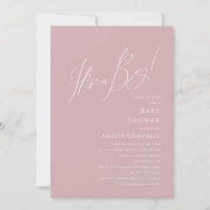 Invitation Whimsical Dusty Rose C'est un Baby shower garçon