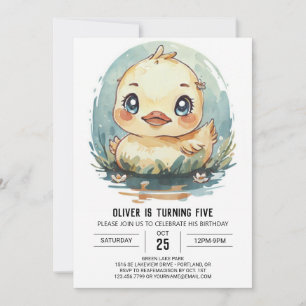 Invitation Whimsical Elegant Canard Anniversaire