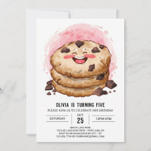 Invitation Whimsical en ligne Cookies rose Anniversaire
