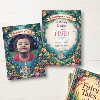 Invitation Whimsical Enchanted Forest Fairytale 5e anniversai