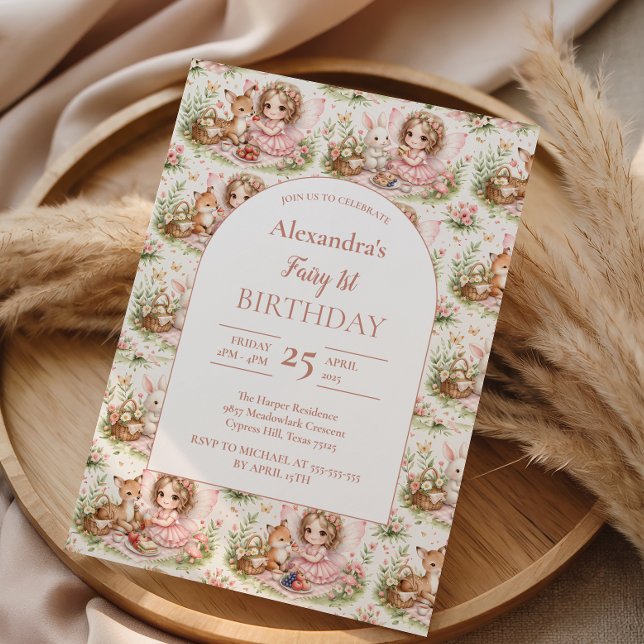 Invitation Whimsical Fairy First Birthday (Créateur téléchargé)