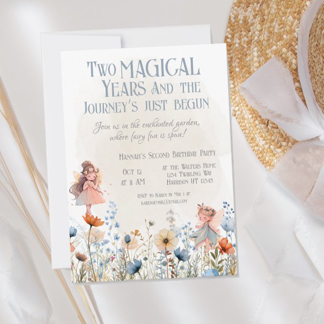 Invitation Whimsical Fairy Garden Magie Deuxième anniversaire (Créateur téléchargé)
