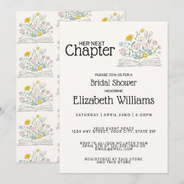 Invitation Whimsical Floral Her Next Chapter Bridal Shower
