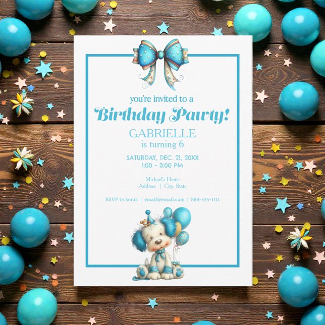 Invitation Whimsical Fun Teal Birthday  (Créateur téléchargé)