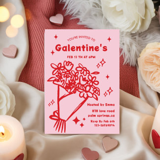 Invitation Whimsical Galentines Valentines girls Party