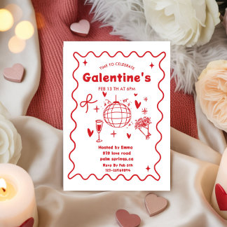 Invitation Whimsical Galentines Valentines girls Party