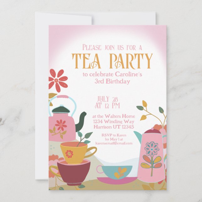 Invitation Whimsical Garden Fairytale Tea Party (Devant)