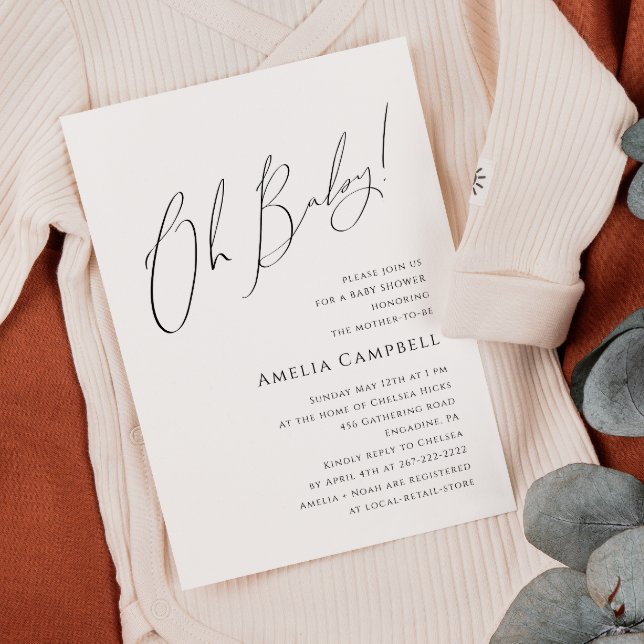 Invitation Whimsical Genre Neutre Oh Bébé! Baby shower (Créateur téléchargé)