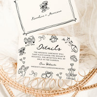 Whimsical Hand Drake Doodles Détails du Mariage