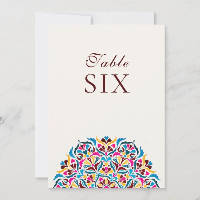 Invitation Whimsical Ivory Floral Border Wedding Table Number (Devant)