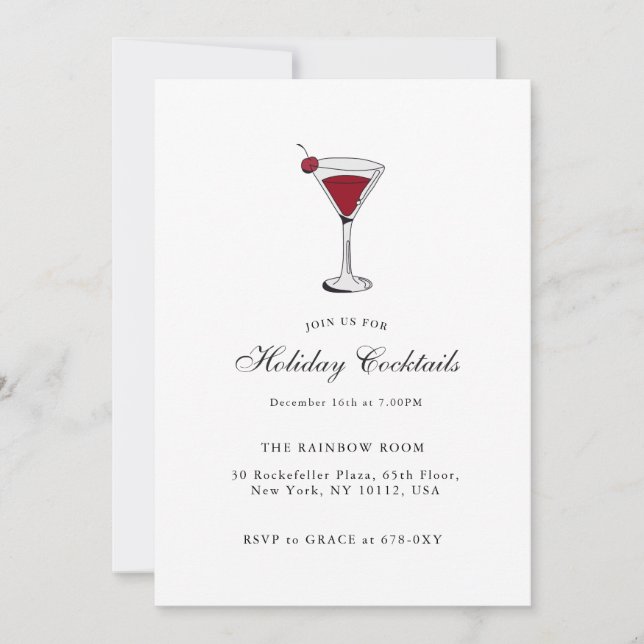Invitation Whimsical Joyful Festive Cocktails (Devant)