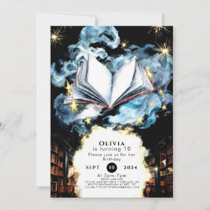 Invitation Whimsical Library Magical Storybook Anniversaire