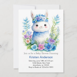 Invitation Whimsical Llama Adventure Attend Baby shower Garço