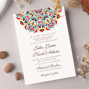 Invitation Whimsical Luxury ivoire Floral Frontière Mariage p