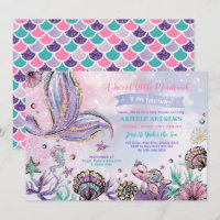 Whimsical Mermaid Pool Party Ocean Sea Baby shower