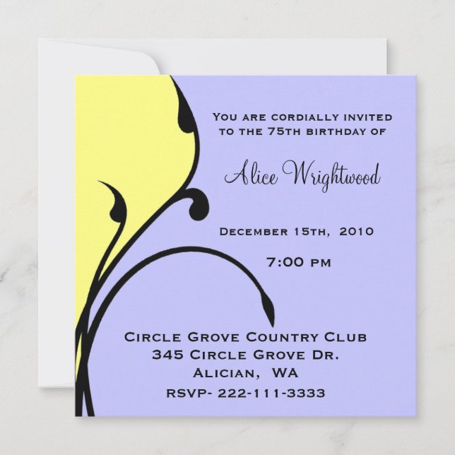 Invitation Whimsical Modern Birthday (Devant)