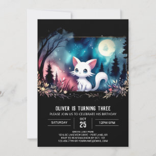 Invitation Whimsical Modern Chat Anniversaire