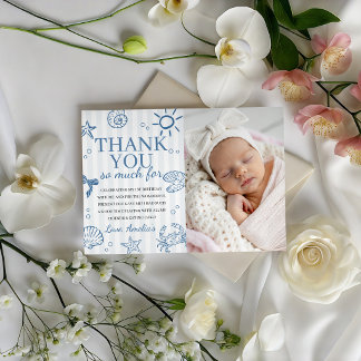 Invitation Whimsical Ocean Photo Thank You Card
