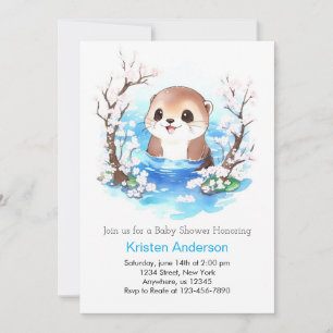 Invitation Whimsical Otter Paradise Boy Baby shower