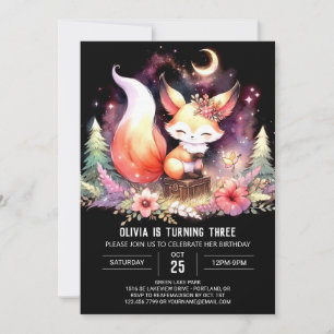 Invitation Whimsical Pastel Fox Anniversaire numérique