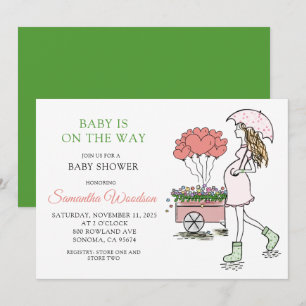 Invitation Whimsical Pregnant Maman