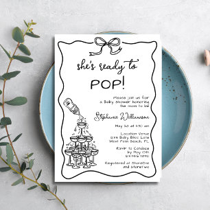 Invitation Whimsical Prêt À Pop Champagne Baby shower Tour