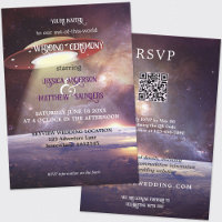 Whimsical QR Code Sci-fi UFO Space Mariage