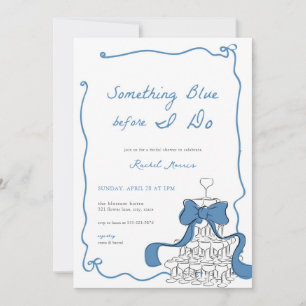 Invitation Whimsical Quelque Chose Bleu Bridal Shower Invitat