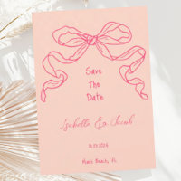Whimsical Quirky Hand Drawn Pink Bow Enregistrer l