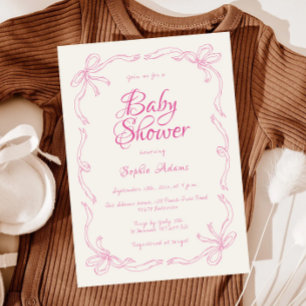 Invitation Whimsical Quirky Main tiré Baby shower de la cabos