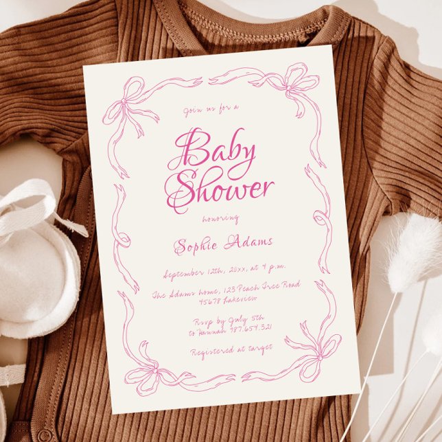 Invitation Whimsical Quirky Main tiré Baby shower de la cabos (Créateur téléchargé)