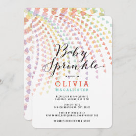 Invitation Whimsical Rainbow Hearts coloré Baby Sprinkle