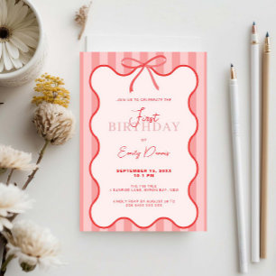 Invitation Whimsical Retro Frontière Premier anniversaire fêt