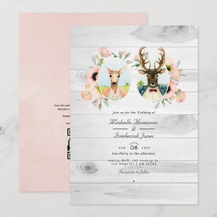 Invitation Whimsical Rustic Woodland Forest Mariage de cerfs
