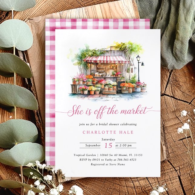 Invitation Whimsical She's Fresh off the Market Fête des mari (Créateur téléchargé)