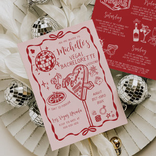 Invitation Whimsical Vegas Bachelorette Week-end Itinéraire