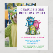 Whimsical Watercolor Monsters Fête d'anniversaire 