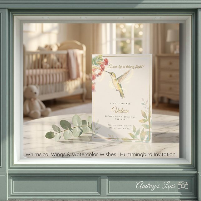 Invitation Whimsical Wings & Watercolor Wishes | Hummingbird  (Whimsical Wings & Watercolor Wishes | Hummingbird Invitation)