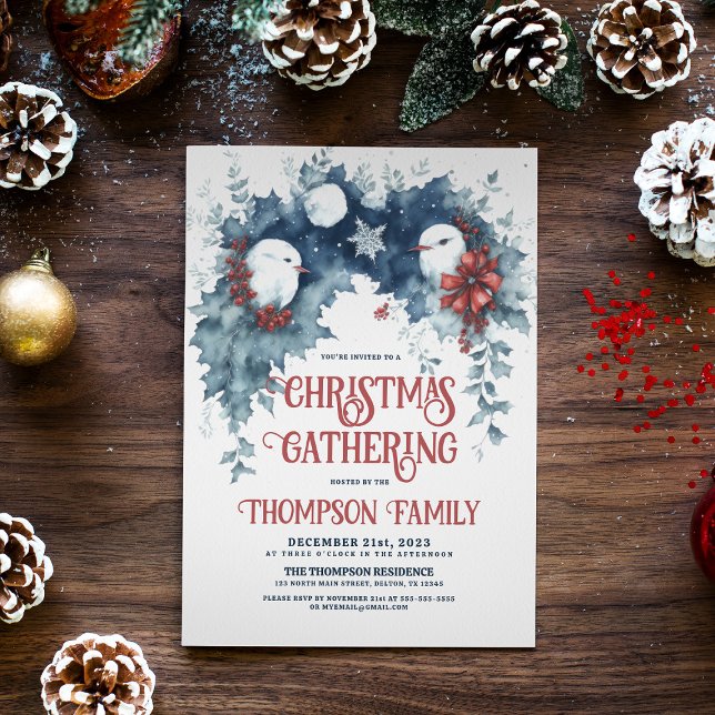 Invitation Whimsical Winter Birds Fête de Noël (Créateur téléchargé)