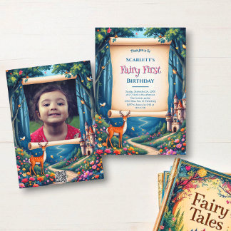 Invitation Whimsical Woodland Castle Fairy First 1st Birthday