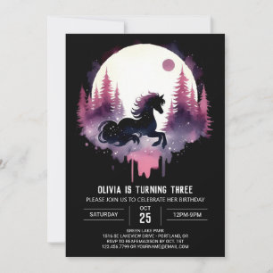 Invitation Whimssal Minimaliste Cheval Anniversaire