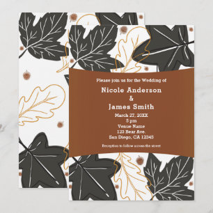 Invitation Whimssd Automne Feuilles et Acorns Mariage