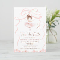 Whimssical Pink Ballerina Two Tu Cute Anniversaire