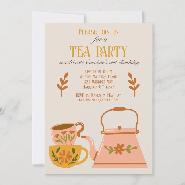 Invitation Whimsst Fall Fairytale Tea Party (Devant)