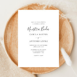 Invitation Whimsy Caligrafía Nuestra Boda | Mariage espagnol