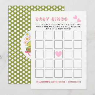 Invitation Whimsy Fairy Tale Garden Baby shower Jeu de Bingo