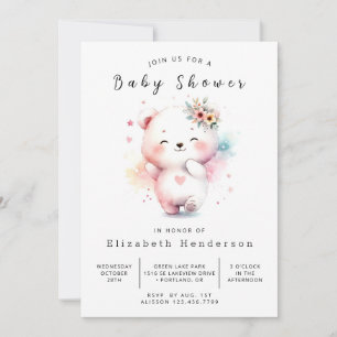 Invitation Whimsy Happy Bear Baby shower